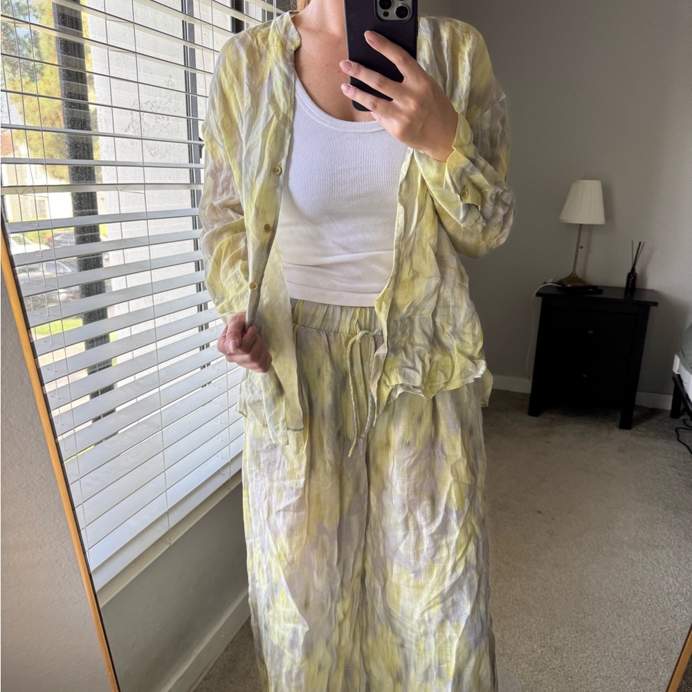 Zara Yellow and Gray Sheer Set